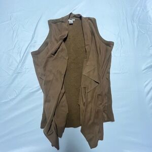 Max Studio Woman Brown Draped Knit Vest Plus Size 1X